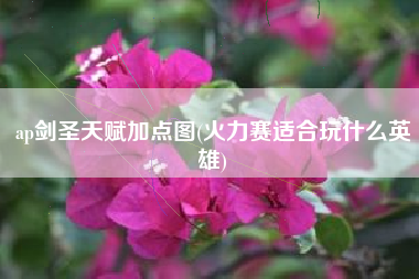 ap剑圣天赋加点图(火力赛适合玩什么英雄)