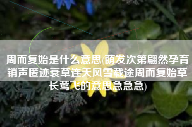 周而复始是什么意思(萌发次第翩然孕育销声匿迹衰草连天风雪载途周而复始草长莺飞的意思急急急)