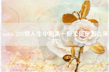 nokia 225(你人生中的第一份工资是怎么来的)