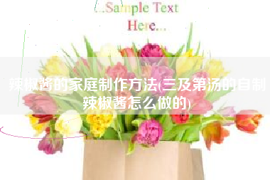 辣椒酱的家庭制作方法(三及第汤的自制辣椒酱怎么做的)