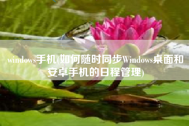 windows手机(如何随时同步Windows桌面和安卓手机的日程管理)