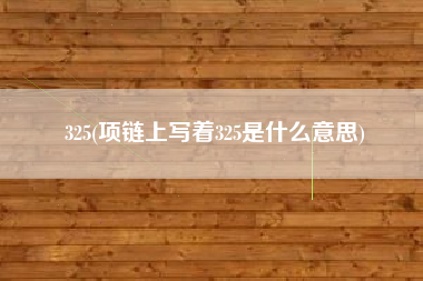 325(项链上写着325是什么意思)