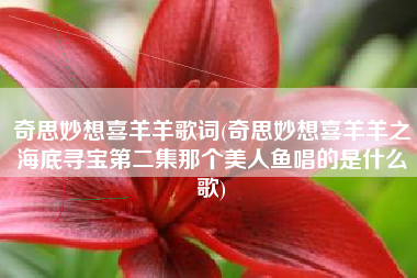 奇思妙想喜羊羊歌词(奇思妙想喜羊羊之海底寻宝第二集那个美人鱼唱的是什么歌)