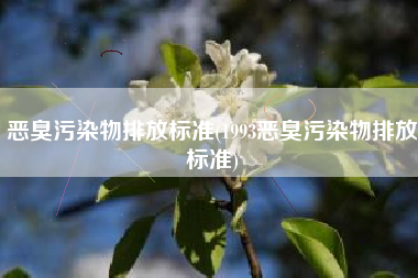 恶臭污染物排放标准(1993恶臭污染物排放标准)