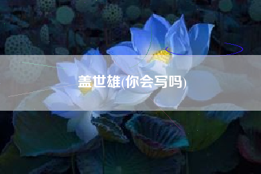 盖世雄(你会写吗)