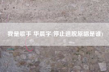 我是歌手 华晨宇(停止逃脱原唱是谁)