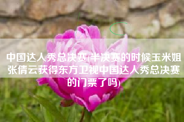 中国达人秀总决赛(半决赛的时候玉米姐张倩云获得东方卫视中国达人秀总决赛的门票了吗)