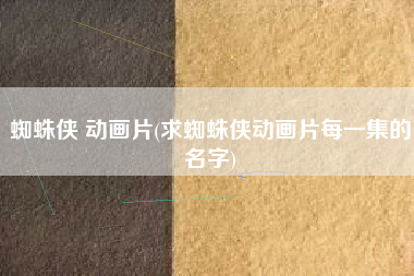 蜘蛛侠 动画片(求蜘蛛侠动画片每一集的名字)