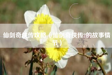 仙剑奇侠传攻略（仙剑奇侠传2的故事情节）