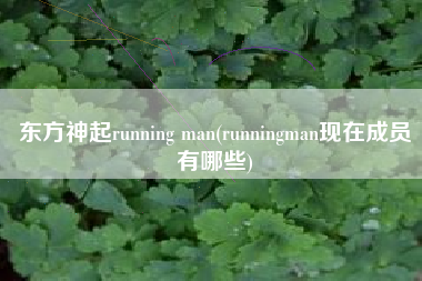 东方神起running man(runningman现在成员有哪些)