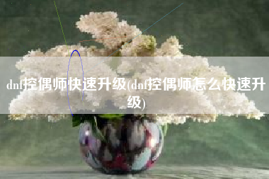dnf控偶师快速升级(dnf控偶师怎么快速升级)