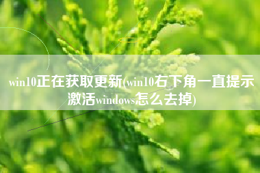win10正在获取更新(win10右下角一直提示激活windows怎么去掉)
