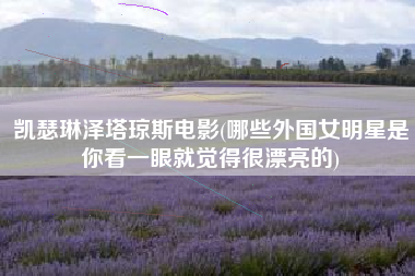 凯瑟琳泽塔琼斯电影(哪些外国女明星是你看一眼就觉得很漂亮的)