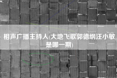 相声广播主持人(大地飞歌郭德纲汪小敏是哪一期)