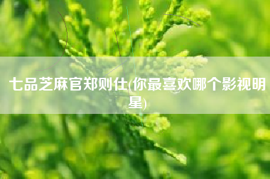 七品芝麻官郑则仕(你最喜欢哪个影视明星)