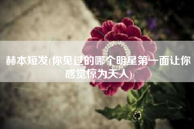 赫本短发(你见过的哪个明星第一面让你感觉惊为天人)