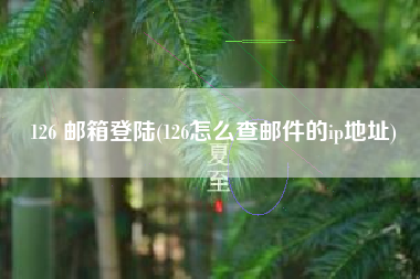 126 邮箱登陆(126怎么查邮件的ip地址)