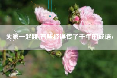 大家一起跳(有些被误传了千年的成语)