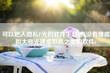 可以把人隐私P光的软件下载(有没有像虚拟大师光速虚拟机之类的软件)