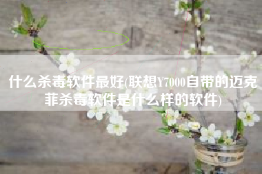 什么杀毒软件最好(联想Y7000自带的迈克菲杀毒软件是什么样的软件)