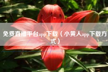 免费直播平台app下载（小黄人app下载方式）