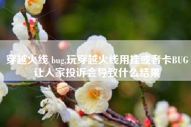 穿越火线 bug,玩穿越火线用挂或者卡BUG让人家投诉会导致什么结果 穿越火线 bug,玩穿越火线用挂或者卡BUG让人家投诉会导致什么结果
