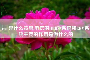 crm是什么意思,电信的HBBSN系统和CRM系统主要的作用是做什么的 crm是什么意思,电信的HBBSN系统和CRM系统主要的作用是做什么的