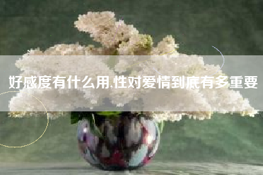 好感度有什么用,性对爱情到底有多重要