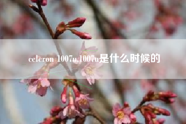 celeron 1007u,1007u是什么时候的