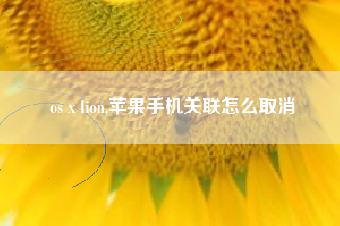 os x lion,苹果手机关联怎么取消