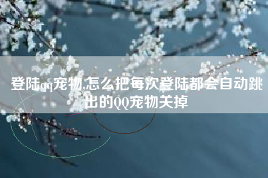 登陆qq宠物,怎么把每次登陆都会自动跳出的QQ宠物关掉