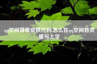 qq空间背景皮肤代码,怎么在qq空间首页里写上字