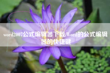 word2007公式编辑器下载,Word的公式编辑器的快捷键