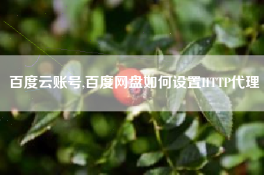 百度云账号,百度网盘如何设置HTTP代理