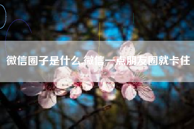 微信圈子是什么,微信一点朋友圈就卡住