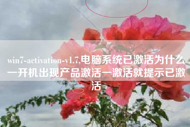 win7-activation-v1.7,电脑系统已激活为什么一开机出现产品激活一激活就提示已激活