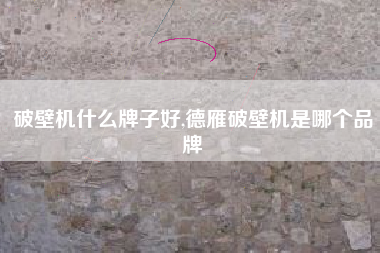 破壁机什么牌子好,德雁破壁机是哪个品牌