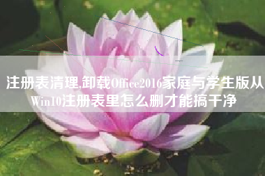 注册表清理,卸载Office2016家庭与学生版从Win10注册表里怎么删才能搞干净