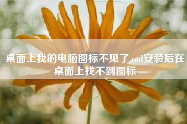 桌面上我的电脑图标不见了,cad安装后在桌面上找不到图标