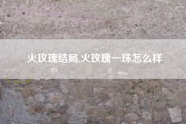 火玫瑰结局,火玫瑰一珠怎么样