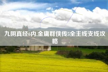 九阴真经6内,金庸群侠传5全主线支线攻略