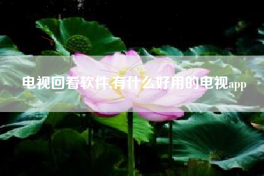 电视回看软件,有什么好用的电视app
