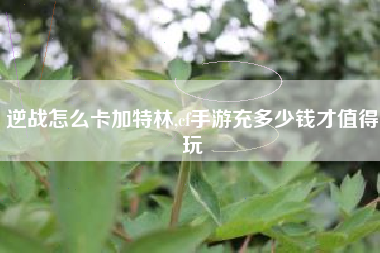 逆战怎么卡加特林,cf手游充多少钱才值得玩