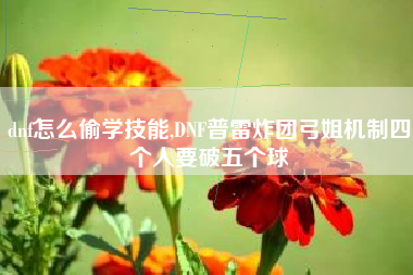 dnf怎么偷学技能,DNF普雷炸团弓姐机制四个人要破五个球