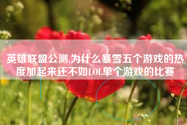 英雄联盟公测,为什么暴雪五个游戏的热度加起来还不如LOL单个游戏的比赛