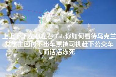 上上下下左右左右abab,你如何看待乌克兰女学生因付不出车票被司机赶下公交车而活活冻死