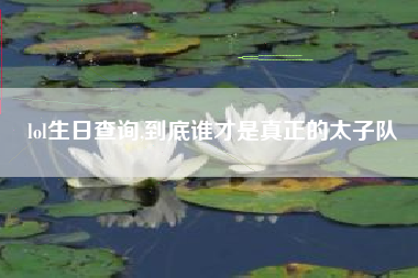 lol生日查询,到底谁才是真正的太子队