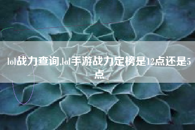 lol战力查询,lol手游战力定榜是12点还是5点
