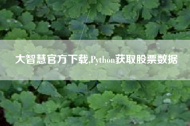 大智慧官方下载,Python获取股票数据