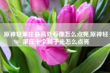 原神轻策庄最高处石像怎么点亮,原神轻策庄十个狮子光怎么点亮